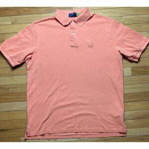 Polo Ralph Lauren Big Pony Polo Shirt Mens XLT Salmon Pink Cotton